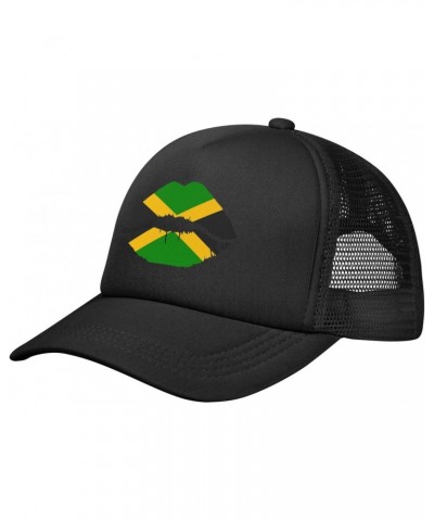 Jamaica Flag Mesh Cap Jamaican Baseball Cap Men Women Fashion Baseball Hat Adjustable Buckle Dad Trucker Hats Sports Cap Blac...