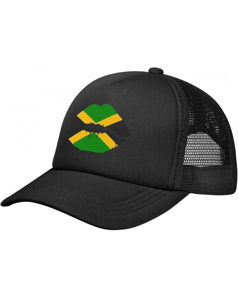 Jamaica Flag Mesh Cap Jamaican Baseball Cap Men Women Fashion Baseball Hat Adjustable Buckle Dad Trucker Hats Sports Cap Blac...