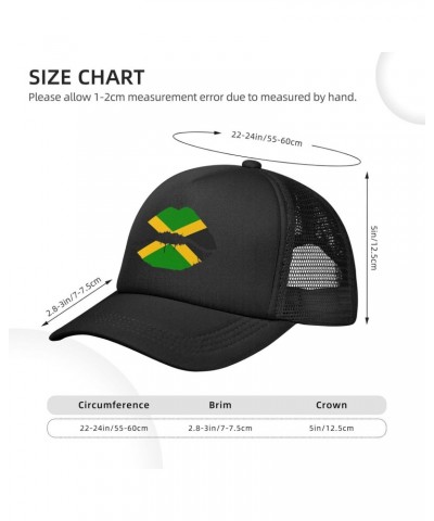 Jamaica Flag Mesh Cap Jamaican Baseball Cap Men Women Fashion Baseball Hat Adjustable Buckle Dad Trucker Hats Sports Cap Blac...