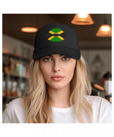 Jamaica Flag Mesh Cap Jamaican Baseball Cap Men Women Fashion Baseball Hat Adjustable Buckle Dad Trucker Hats Sports Cap Blac...