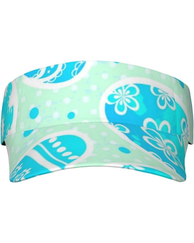 Easter Blue Egg Pattern Baseball Cap with Adjustable Empty Top for Women and Men - Uv Protection Sun Visor Hat $10.44 Visors