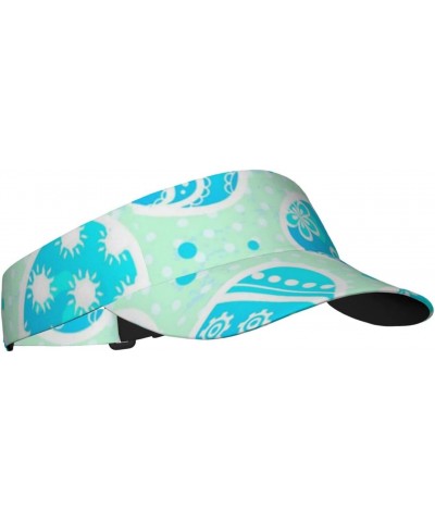 Easter Blue Egg Pattern Baseball Cap with Adjustable Empty Top for Women and Men - Uv Protection Sun Visor Hat $10.44 Visors