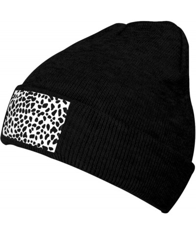 Black Warm Knit Hat Black Leopard Pattern Prints Soft Good Elasticity Suitable for Daily and Outdoor Sports Black $9.37 Skull...