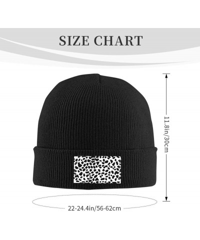 Black Warm Knit Hat Black Leopard Pattern Prints Soft Good Elasticity Suitable for Daily and Outdoor Sports Black $9.37 Skull...