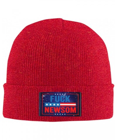 Fuck Newsom Warm Knit Hat Cap Fashion for Men Women Red $11.88 Skullies & Beanies