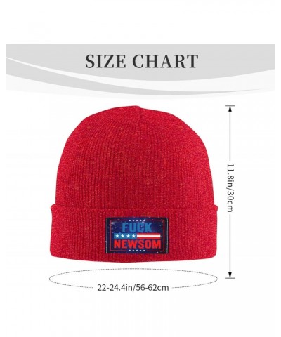 Fuck Newsom Warm Knit Hat Cap Fashion for Men Women Red $11.88 Skullies & Beanies