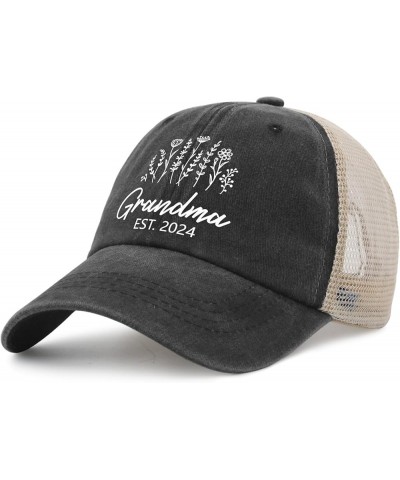 Grandma Est 2024 Hat Women Cute Mama Mother Day Caps Women AllBlack Ball Caps Cute Unique Gifts for Nanny Allblack $13.18 Bas...