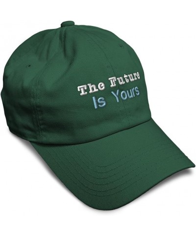 Soft Baseball Cap The Future is Yours Style B Cotton Dad Hats for Men & Women Forest Green $11.76 Baseball Caps