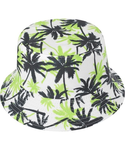 Unisex Cute Print Bucket Hat Summer Travel Fisherman Cap for Women Men Teens Palm Tree Green $10.79 Bucket Hats