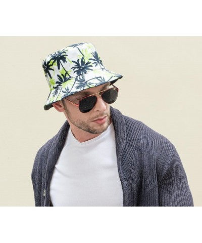 Unisex Cute Print Bucket Hat Summer Travel Fisherman Cap for Women Men Teens Palm Tree Green $10.79 Bucket Hats