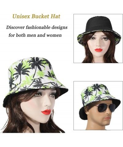 Unisex Cute Print Bucket Hat Summer Travel Fisherman Cap for Women Men Teens Palm Tree Green $10.79 Bucket Hats