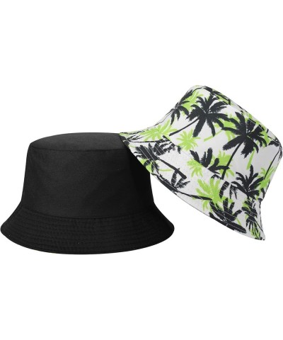 Unisex Cute Print Bucket Hat Summer Travel Fisherman Cap for Women Men Teens Palm Tree Green $10.79 Bucket Hats