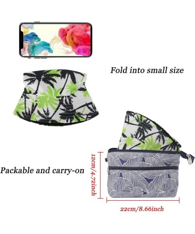 Unisex Cute Print Bucket Hat Summer Travel Fisherman Cap for Women Men Teens Palm Tree Green $10.79 Bucket Hats