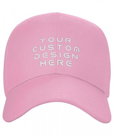 Custom Hats for Men Add Your Name Logo Text Image Here Personalized Baseball Hats Pink $7.77 Baseball Caps