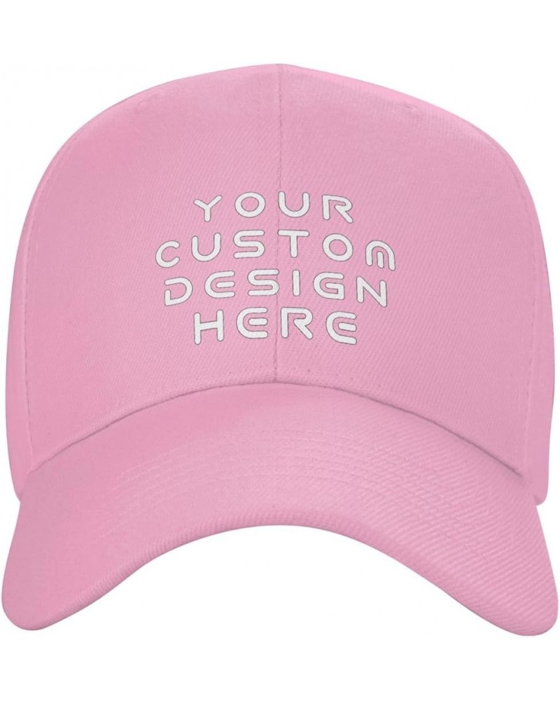 Custom Hats for Men Add Your Name Logo Text Image Here Personalized Baseball Hats Pink $7.77 Baseball Caps