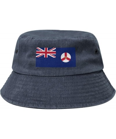 Flag of Singapore (1946–1952) Bucket Hat for Men Women Outdoor Washed Cotton Sun Hats Travel Beach Hat Navy Blue $12.91 Bucke...