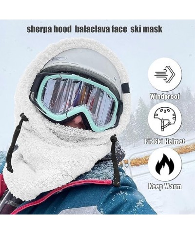 Sherpa Hood,Balaclava Ski Mask,Balaclava Heavyweight Fleece Cold Weather Face and Neck Mask,Warm Face Cover Hat Cap Khaki $9....