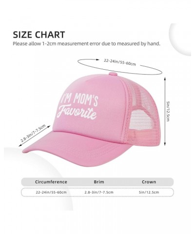 I'm Mom's Favorite Trucker Hat Women Mesh Baseball Cap Sun Hat Cowboy hat Men Hat Dad Hat Black Pink $11.28 Baseball Caps