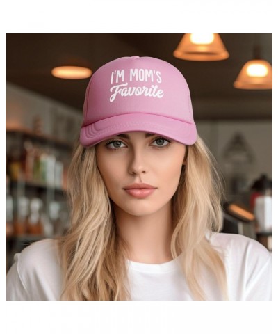 I'm Mom's Favorite Trucker Hat Women Mesh Baseball Cap Sun Hat Cowboy hat Men Hat Dad Hat Black Pink $11.28 Baseball Caps