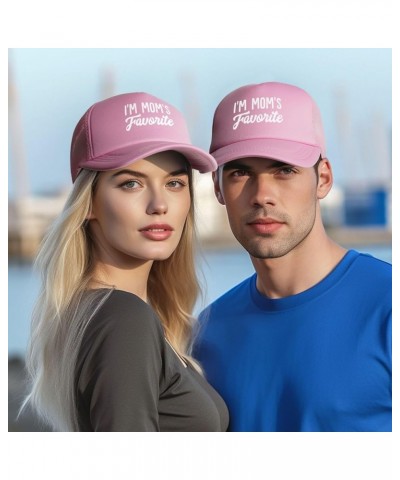 I'm Mom's Favorite Trucker Hat Women Mesh Baseball Cap Sun Hat Cowboy hat Men Hat Dad Hat Black Pink $11.28 Baseball Caps