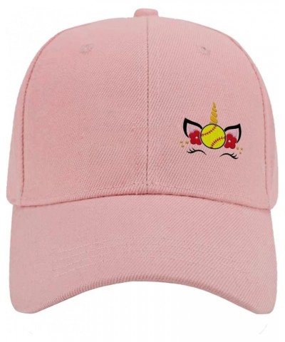 Softball Unicorn Baseball Cap Fashion Dad Hats for Teen Embroidered Gift for Daughter Cycling Hats for Outdoor Pink $15.87 Ba...