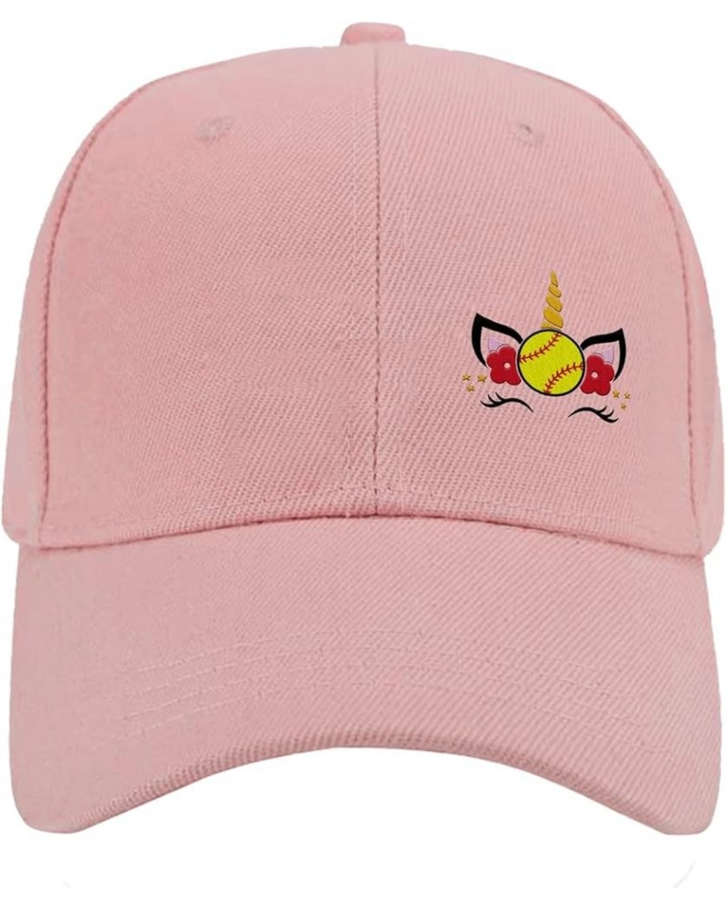 Softball Unicorn Baseball Cap Fashion Dad Hats for Teen Embroidered Gift for Daughter Cycling Hats for Outdoor Pink $15.87 Ba...