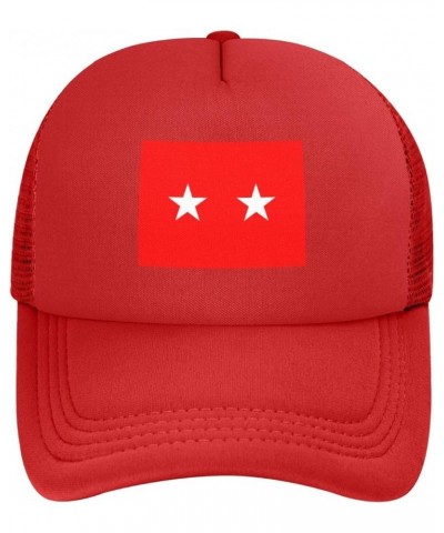 Flag of a United States Army Major General Baseball Cap for Men Women Trucker Hat Mesh Back Caps Dad Hat Red $9.07 Baseball Caps