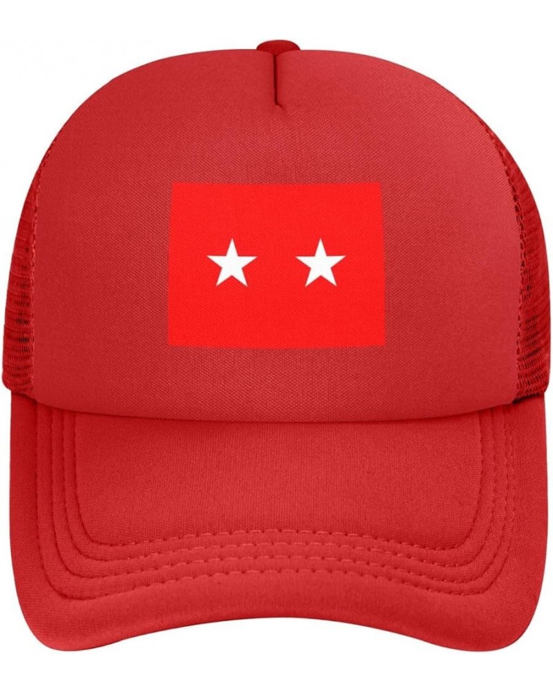 Flag of a United States Army Major General Baseball Cap for Men Women Trucker Hat Mesh Back Caps Dad Hat Red $9.07 Baseball Caps