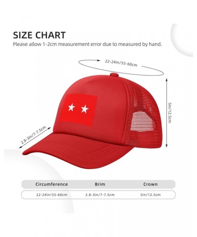 Flag of a United States Army Major General Baseball Cap for Men Women Trucker Hat Mesh Back Caps Dad Hat Red $9.07 Baseball Caps