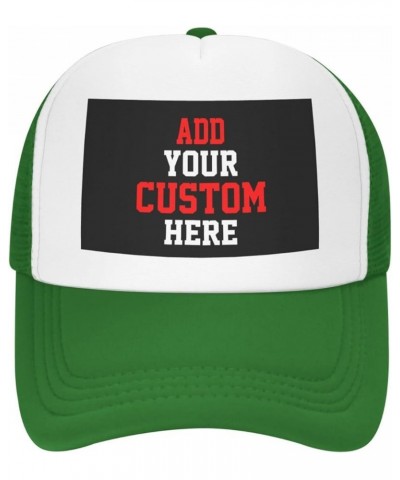 Custom Hat Design Your Own Hat Unisex Custom Hat Fashion Personalized Trucker Hat Green $8.73 Baseball Caps