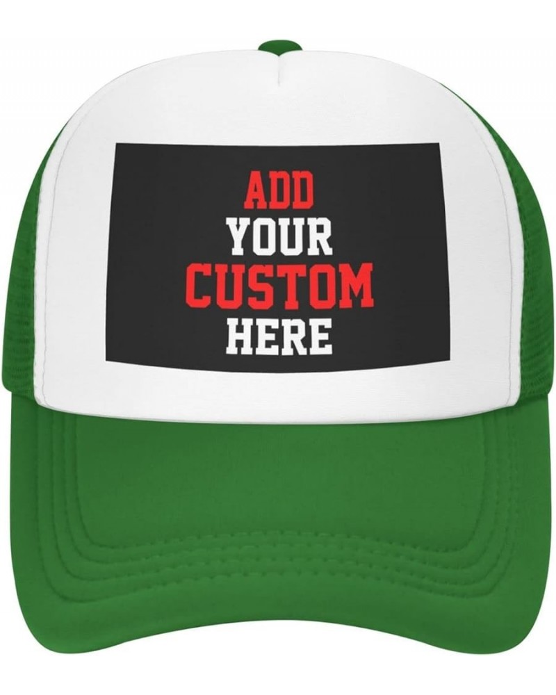 Custom Hat Design Your Own Hat Unisex Custom Hat Fashion Personalized Trucker Hat Green $8.73 Baseball Caps