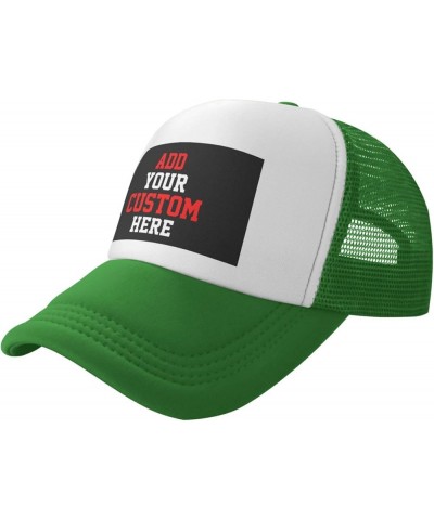 Custom Hat Design Your Own Hat Unisex Custom Hat Fashion Personalized Trucker Hat Green $8.73 Baseball Caps