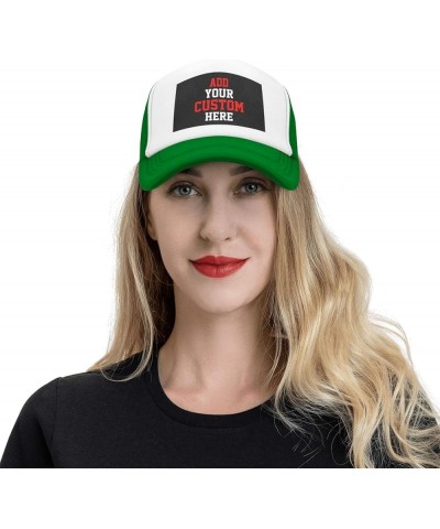 Custom Hat Design Your Own Hat Unisex Custom Hat Fashion Personalized Trucker Hat Green $8.73 Baseball Caps