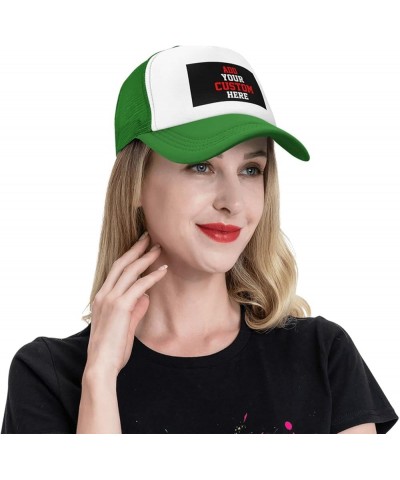 Custom Hat Design Your Own Hat Unisex Custom Hat Fashion Personalized Trucker Hat Green $8.73 Baseball Caps