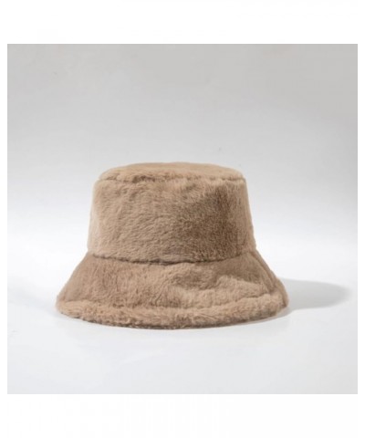 Warm Cap Style Color Thick Winter Solid Hat for Women Bucket Hat Basin Bucket Men Baseball Caps Big Buckets Khaki $7.37 Bucke...