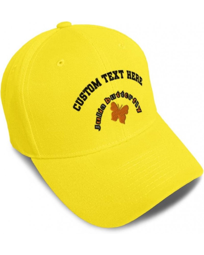 Baseball Cap Julia Butterfly Insects Insects Acrylic Nature Dad Hats for Men and Women Yellow Personalized Text Here $13.76 B...