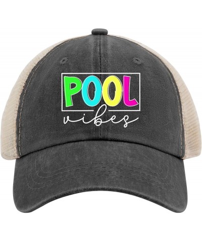 Pool Vibes Baseball Cap Baseball Hats AllBlack Mens Beach Hat Gifts for Girlfriends Outdoor Hat Allblack $9.45 Sun Hats