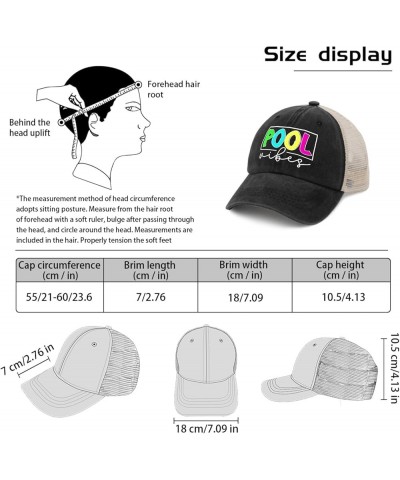 Pool Vibes Baseball Cap Baseball Hats AllBlack Mens Beach Hat Gifts for Girlfriends Outdoor Hat Allblack $9.45 Sun Hats