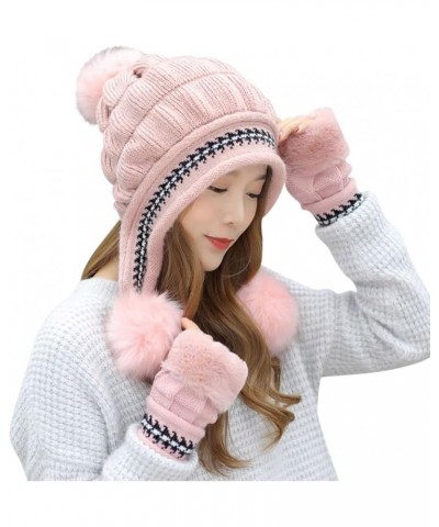 Fashion Warm Hat Outdoor Knit Unisex Cap Hat Cap Hedging Head Baseball Caps Notch Hat Pink-c $8.27 Skullies & Beanies