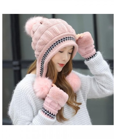 Fashion Warm Hat Outdoor Knit Unisex Cap Hat Cap Hedging Head Baseball Caps Notch Hat Pink-c $8.27 Skullies & Beanies