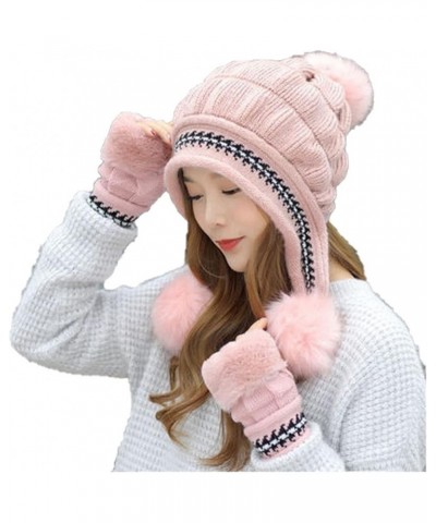 Fashion Warm Hat Outdoor Knit Unisex Cap Hat Cap Hedging Head Baseball Caps Notch Hat Pink-c $8.27 Skullies & Beanies