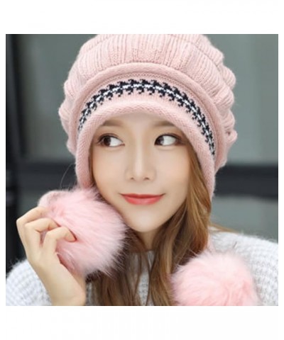 Fashion Warm Hat Outdoor Knit Unisex Cap Hat Cap Hedging Head Baseball Caps Notch Hat Pink-c $8.27 Skullies & Beanies