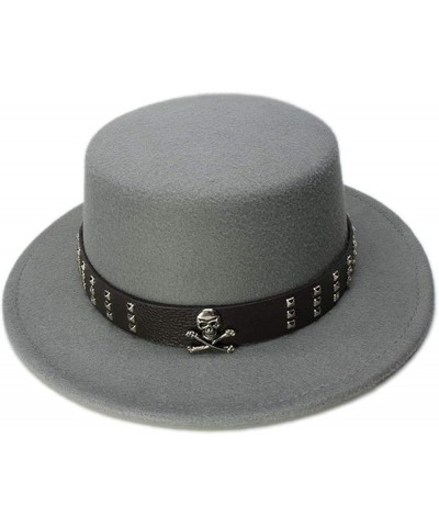 Unisex Vintage Fedora Wide Brimmed Dome Pork Pie Dome Hat Gray One Size $19.80 Fedoras