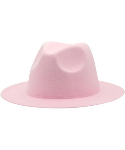 Fedora Hat Women Brim Solid Color Hats for Women Felt Cap for Men Fall Caps Gamble Jazz Fashionable Sky Blue1 $15.04 Fedoras