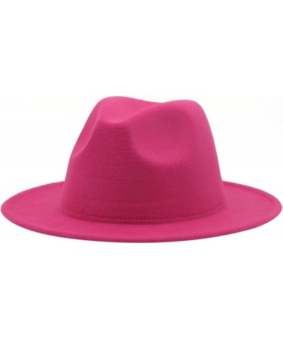 Fedora Hat Women Brim Solid Color Hats for Women Felt Cap for Men Fall Caps Gamble Jazz Fashionable Sky Blue1 $15.04 Fedoras