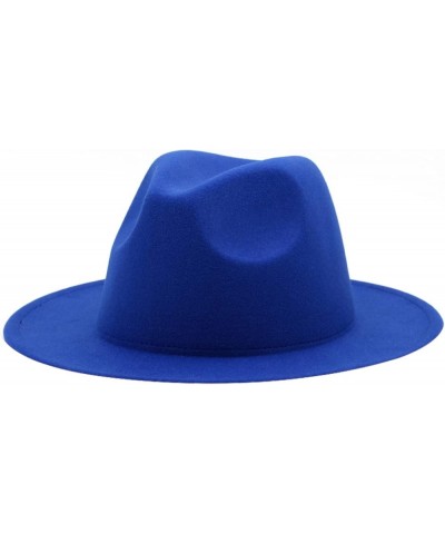 Fedora Hat Women Brim Solid Color Hats for Women Felt Cap for Men Fall Caps Gamble Jazz Fashionable Sky Blue1 $15.04 Fedoras