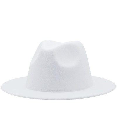 Fedora Hat Women Brim Solid Color Hats for Women Felt Cap for Men Fall Caps Gamble Jazz Fashionable Sky Blue1 $15.04 Fedoras