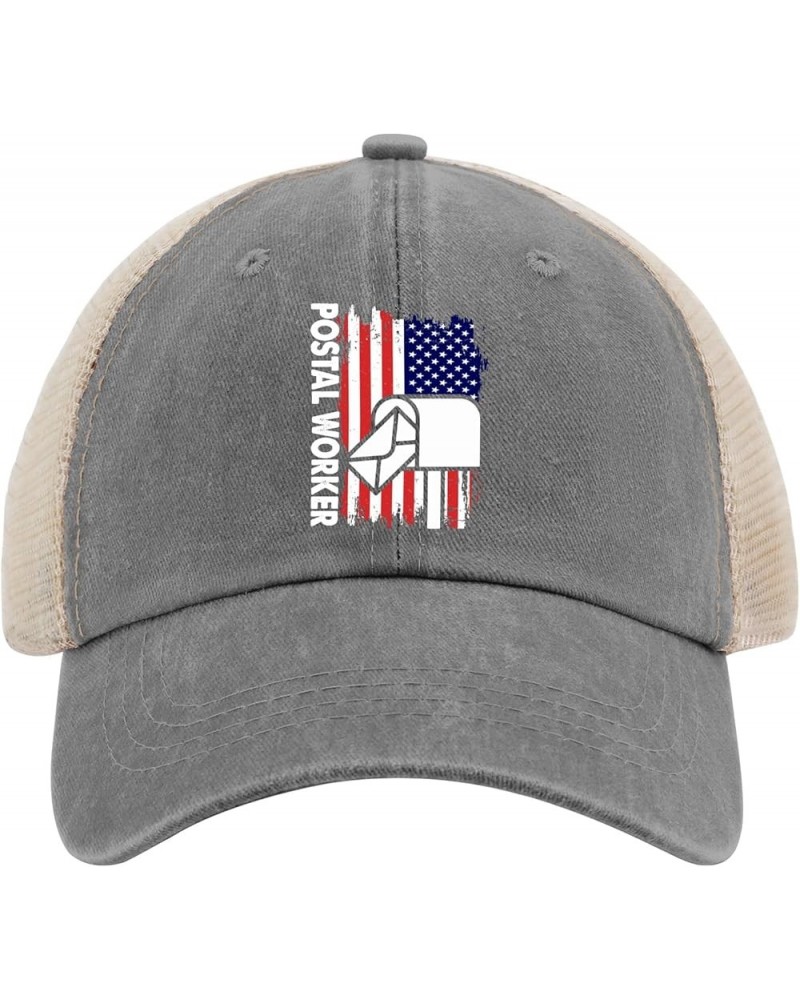 Postal Worker Hats for Womens Baseball Caps Classic Washed Ball Cap Fitted Gray02 $9.23 Baseball Caps