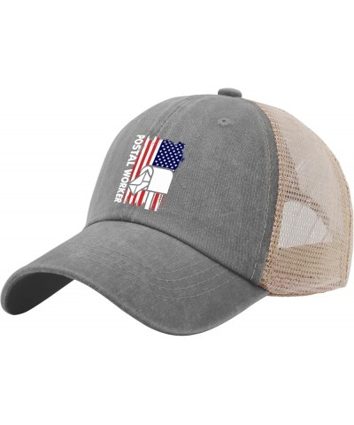 Postal Worker Hats for Womens Baseball Caps Classic Washed Ball Cap Fitted Gray02 $9.23 Baseball Caps