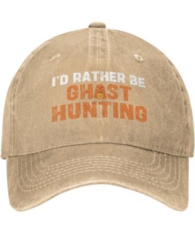 I'd Rather Be Ghost Hunting Hat Xmas Halloween Hat Men Women Baseball Cap Trucker Hat Cowboy Hat Natural $11.20 Baseball Caps